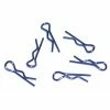 Team Associated Factory Team Body Clips, Metallic Blue, 6 Short for Parts