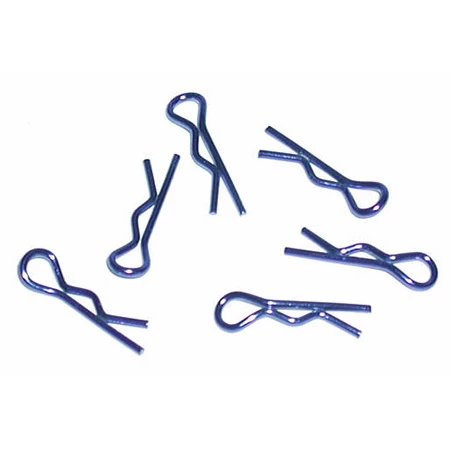 Team Associated Factory Team Body Clips, Metallic Blue, 6 Short for Parts 1 Team Associated Factory Team Body Clips, Metallic Blue, 6 Short for Parts