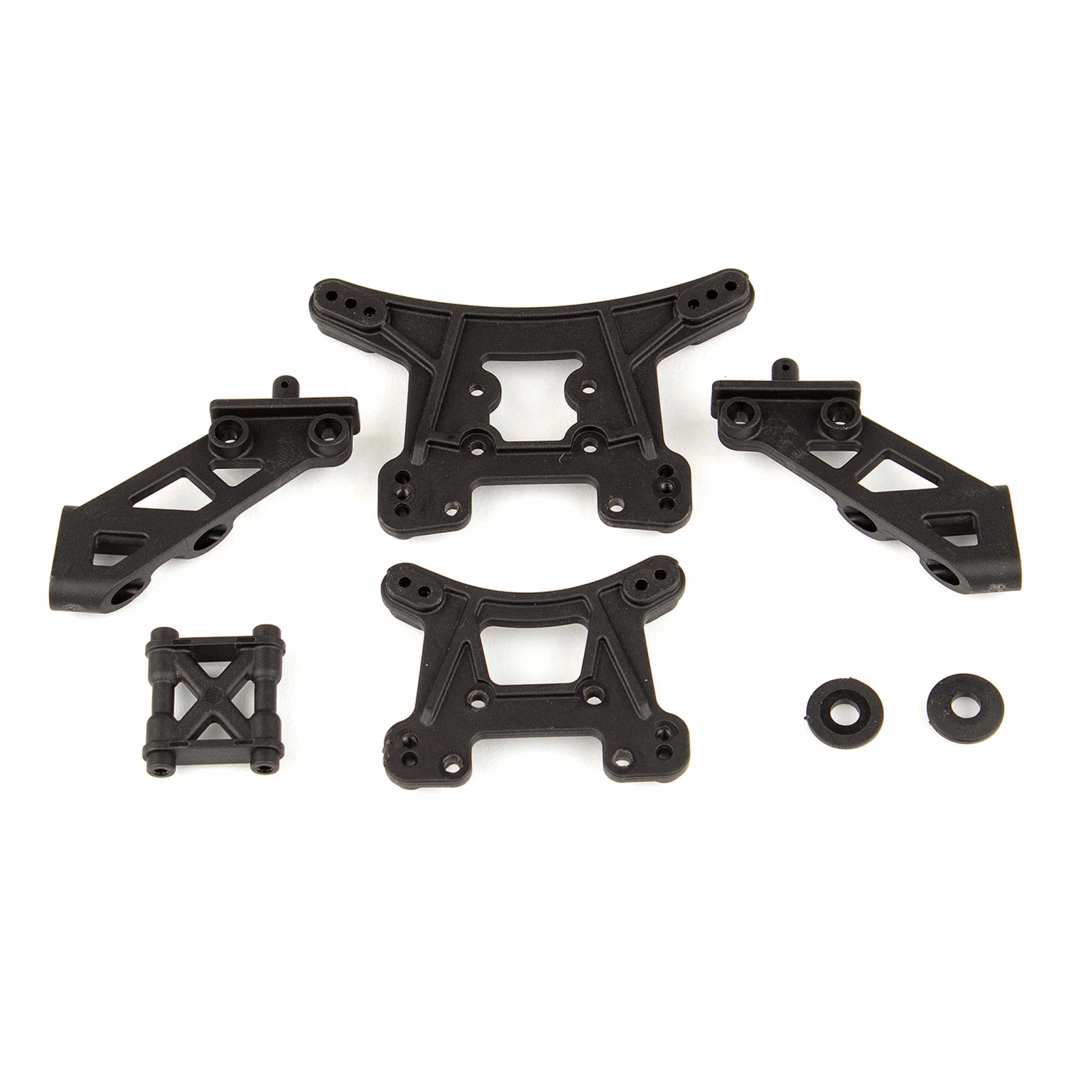 Team Associated Front and Rear Shock Towers & Wing Mounts: 14B, 14T for Parts 1 Team Associated Front and Rear Shock Towers & Wing Mounts: 14B, 14T for Parts