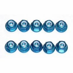 Team Associated 3mm Aluminum Lock Nuts, Blue (10): MGT for Parts