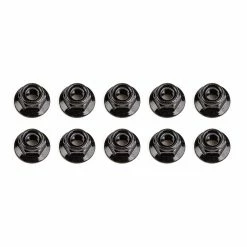 Team Associated M5 Flanged Locknuts, Black for Parts