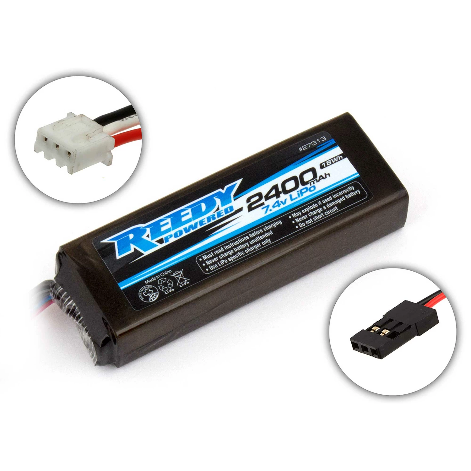 Team Associated 7.4V 2400mAh 2S Reedy LiPo Transmitter & Receiver Battery for Batteries 1 Team Associated 7.4V 2400mAh 2S Reedy LiPo Transmitter & Receiver Battery for Batteries