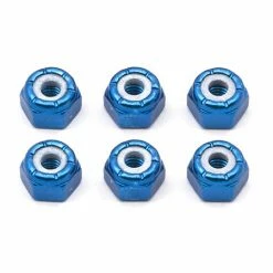 Team Associated Factory Team Locknuts, Blue Aluminum, 8-32 (6) for Parts