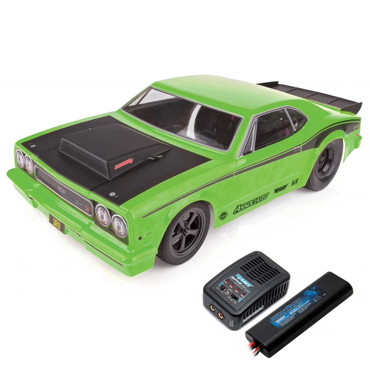 Team Associated 1/10 DR10 2WD Drag Race Car Brushless RTR, Green, LiPo Combo for Ready-To-Run 1 Team Associated 1/10 DR10 2WD Drag Race Car Brushless RTR, Green, LiPo Combo for Ready-To-Run