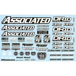 Team Associated DR10 Decal Sheet for Parts