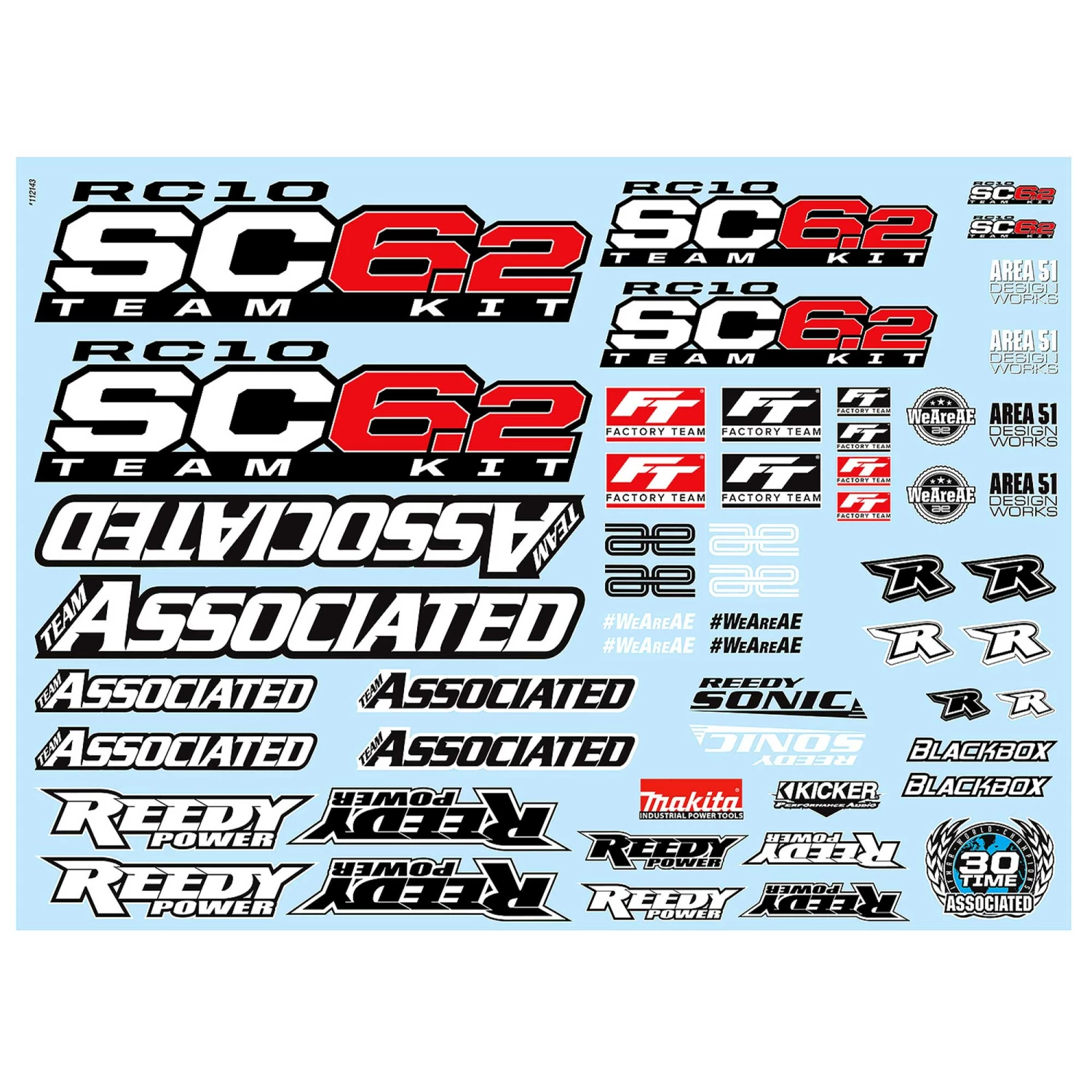 Team Associated RC10SC6.2 Decal Sheet for Parts 1 Team Associated RC10SC6.2 Decal Sheet for Parts