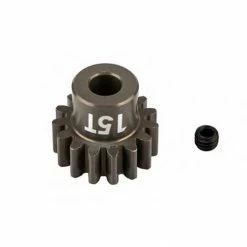 Team Associated FT Pinion Gear, 15T, MOD 1, 5mm Shaft, Aluminum for Parts