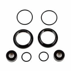 Team Associated 13mm Aluminum Shock Collar and Seal Retainer Set, Black for Parts