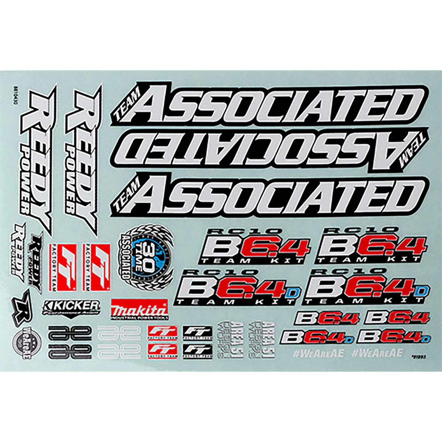 Team Associated RC10B6.4 Decal Sheet for Parts 1 Team Associated RC10B6.4 Decal Sheet for Parts